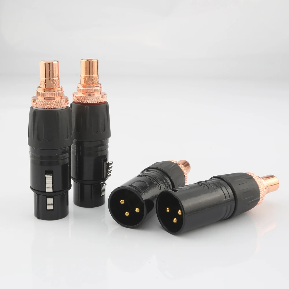 NEUTRIK XLR male to RCA Female Socket Adapter plated gold RCA plug XLR to RCA Female Socket Adapter Gold Balanced Cable Plug