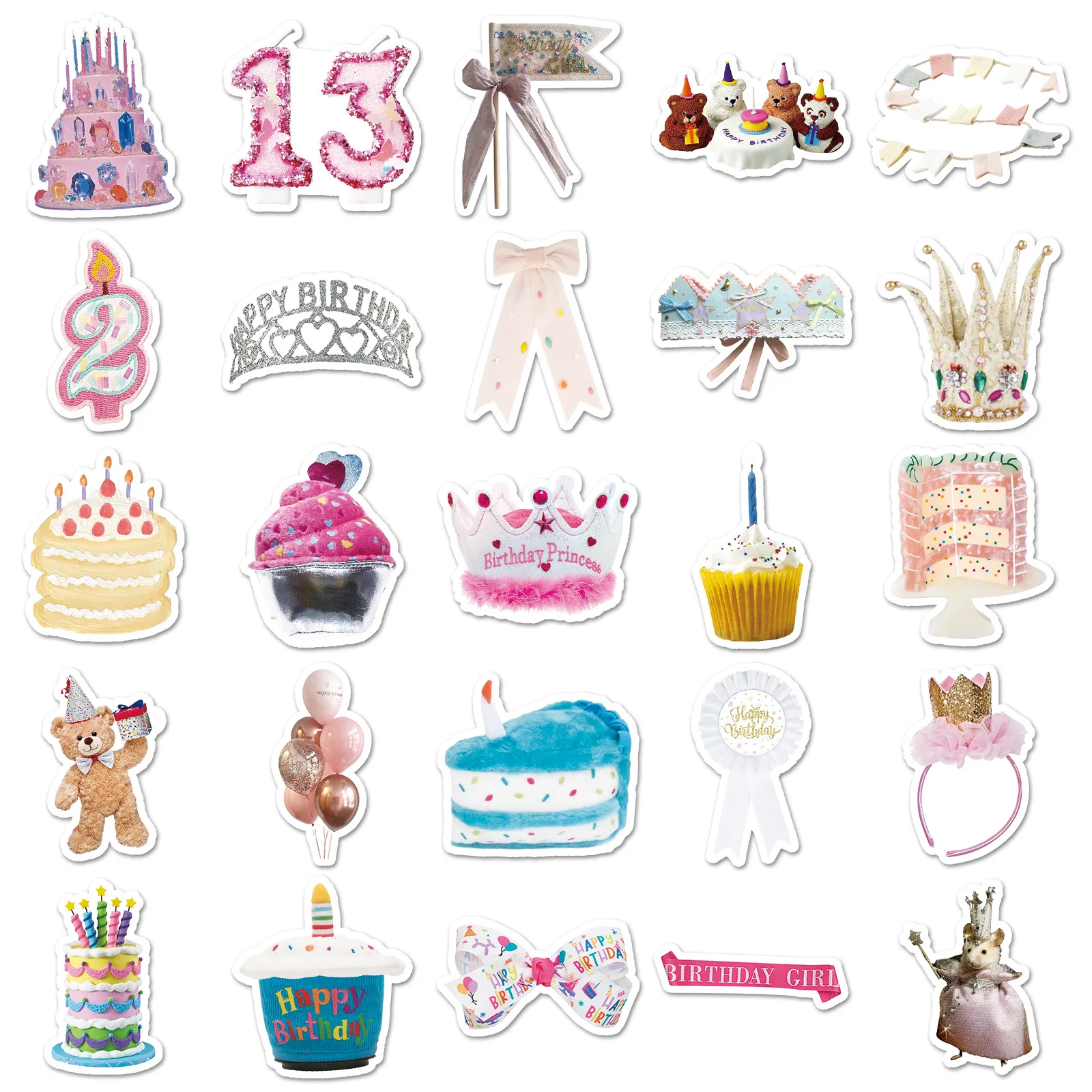 

10/50PCS INS Style Graffiti Stickers Cartoon Birthday Creative Fresh Decorative Decorative DIY Glasses Box Desk Toy Stickers