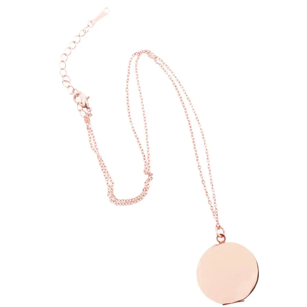 Custom Photo Locket Round Pendant Necklace Copper Memorial Jewelry for Women Men Gift for Special Occasions