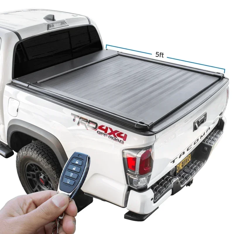 For Toyota Tacoma (2016 - 2023) Short Bed Power- Electric Retractable Hard Tonneau Cover Lie Electric Roller