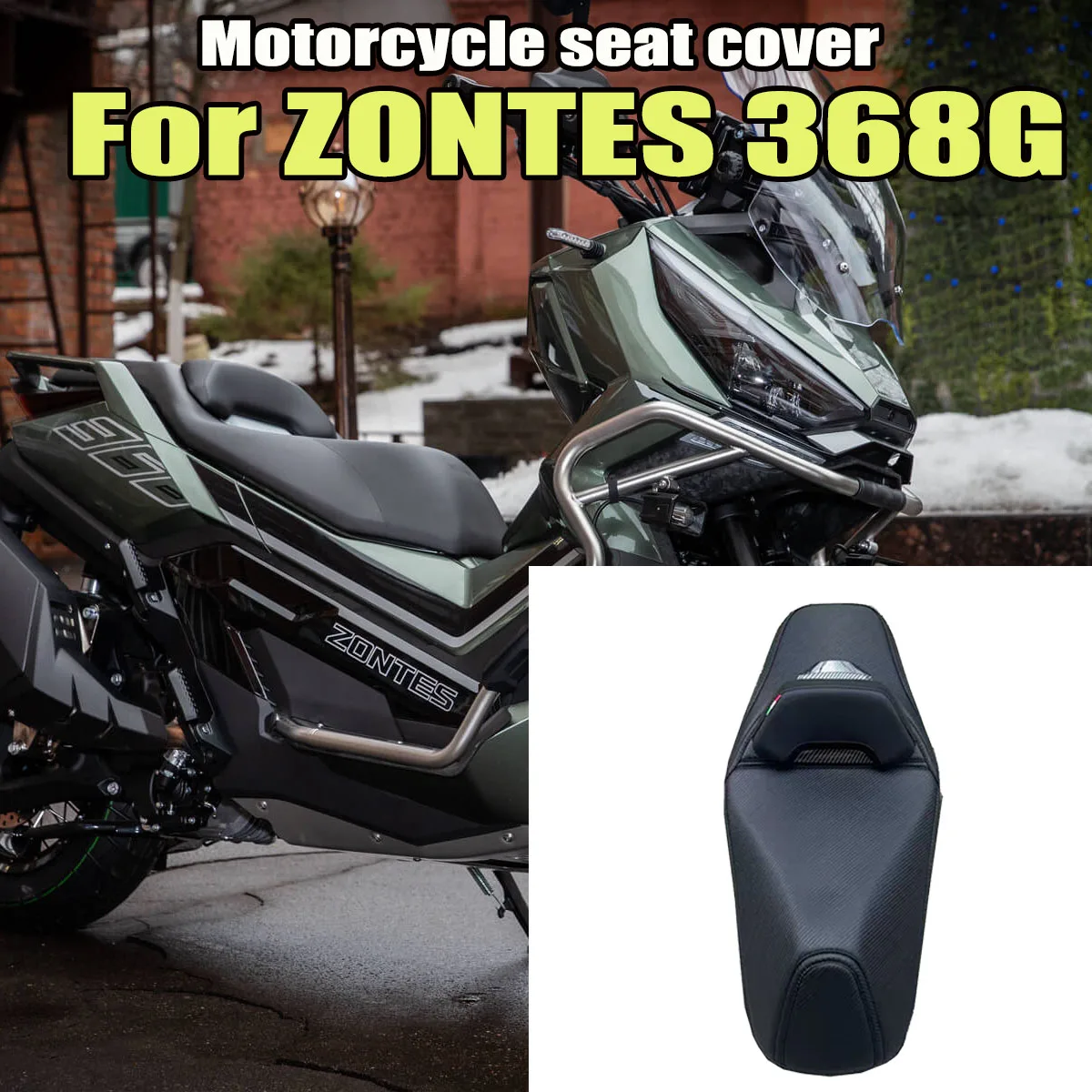 Fit For ZONTES 368G Motorcycle seat cover imitation carbon leather integrated cover fully enclosed seat cushion cover