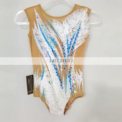 LIUHUO Rhythmic Gymnastics Leotard Aerobics Adult Women Girl Costume Performance Competition Dance Dress Teen White Children