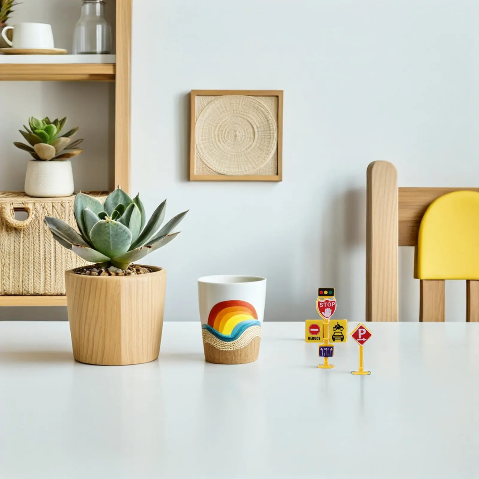 

1Set Robust Plastic Miniature Road Signs for Kids Traffic Knowledge Acquisition Family Bonding Educational