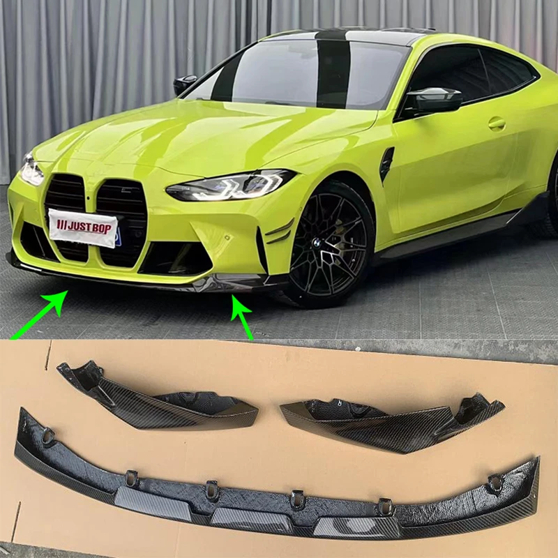 

For BMW G80 G82 G83 M3 M4 M Style Real Carbon Fiber Front Body Kit Bumper Lip Spoiler Splitter 2021 2022 Car Accessories