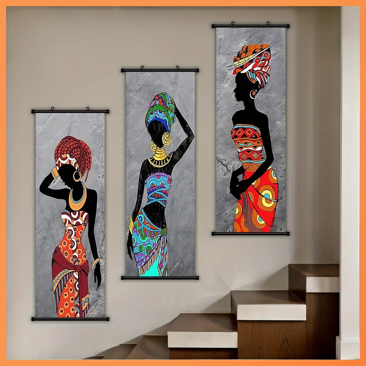 Colorful Mosaic Buddha Lotus Seat Scroll Tapestry High Definition Non Fading Wall Hanging Scroll Painting Room Decoration