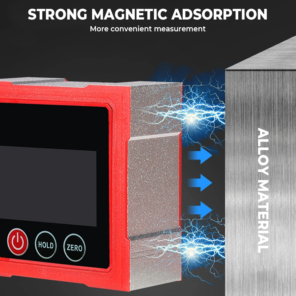 Mini Electronic Digital Protractor Magnetic Laser Inclinometer Professional Digital Display Angle Gauge Rechargable Level Box