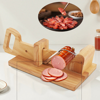 Sausage & Banana Guillotine Slicer, Wood Cutting Chopboard with Sharp Blade for Fruit Vegetable Cucumber Kitchen Accessories