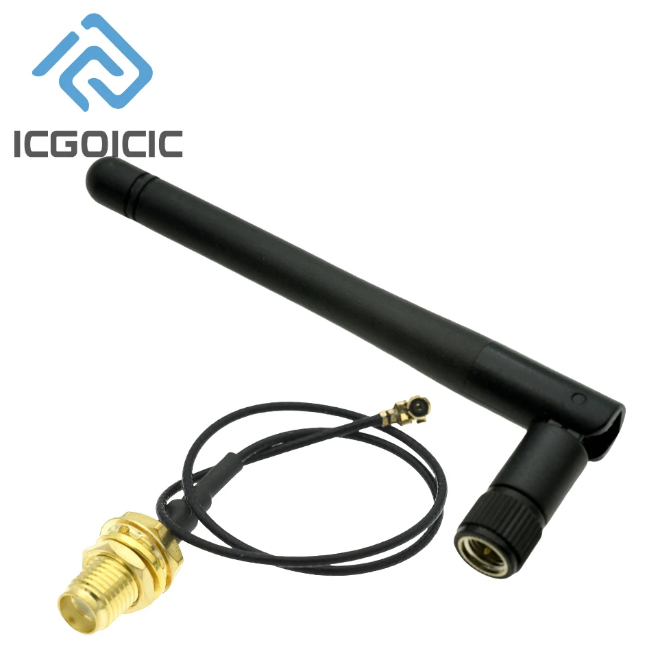 1-10 STKS 2.4 GHz 3dBi WiFi 2.4G Antenne Antenne, Mannelijke Draadloze Router + 17 cm PCI U.FL IPX naar SMA ESP8266 ESP32 Mannelijke Pigtail Kabel