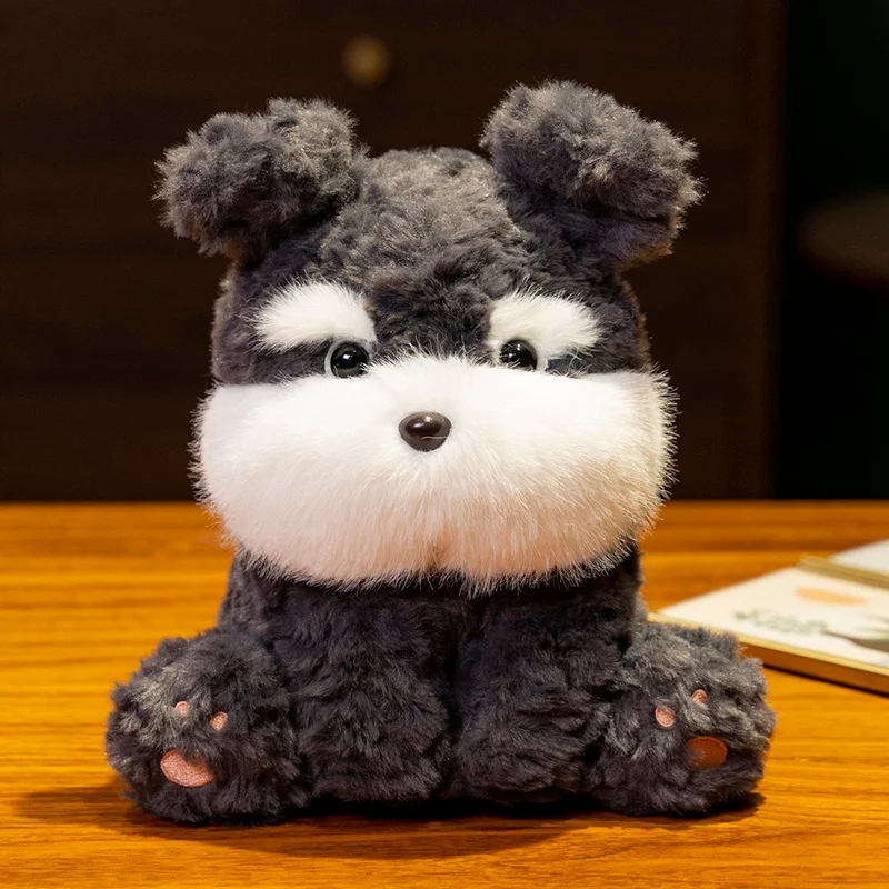 22cm encantador perro esponjoso de peluche perro regordete sin cola lindo Animal almohada suave hogar Dcero mascotas juguetes regalos de cumpleaños