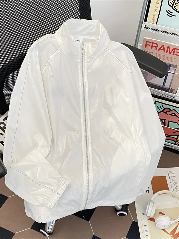 Chaqueta de protección solar hoada y ra para mujer, ropa de abrigo informal a la moda con Bordado de letras de estilo a...