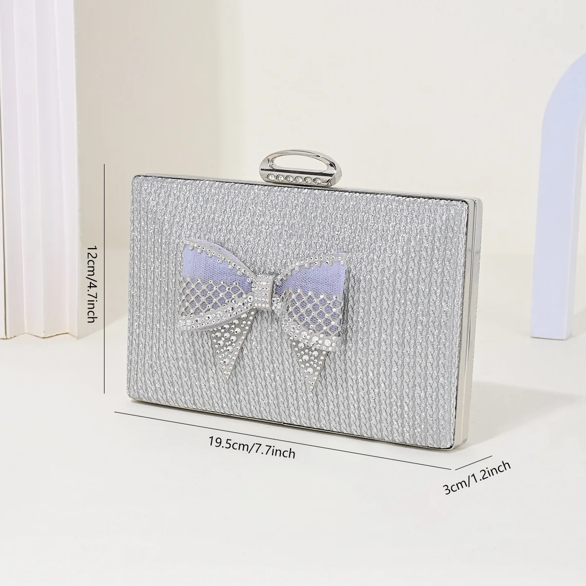 Pretty Bow Diamond Studded Retro Bag Women New Small Square Bags Korean Style Fashion Versatile Commuting Handbags Crossbody Bag view 6