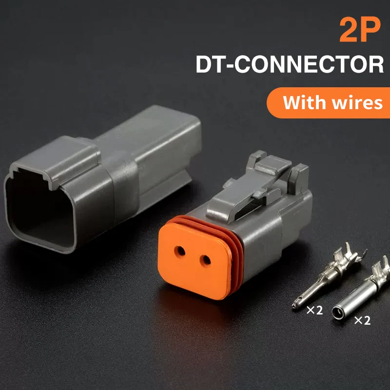 

5/10/100 Sets Deutsch Type Connector Male Female Waterproof DT Connectors 2-Pin Dt04-2p Dt06-2s 8202612040,Sealable,2 Position