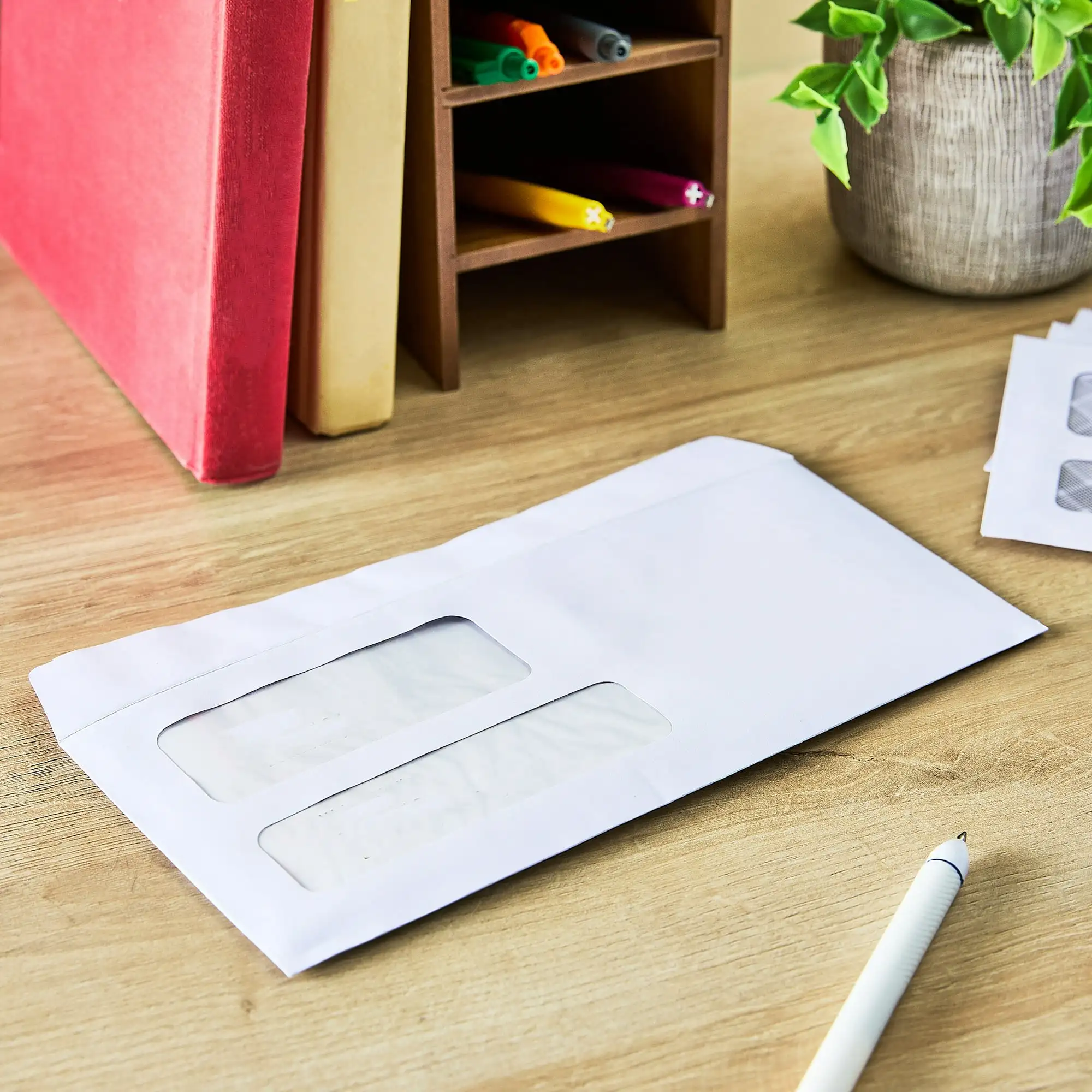 

(2 pack) Pen+ Gear #9 Double Window Peel and Stick Envelopes, White, 3.88 in x 8.88 in, 250 Count