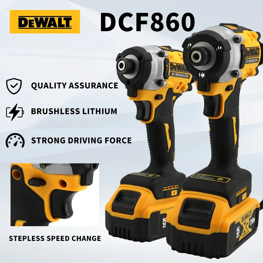 Dewalt DCF860 draadloze compacte boormachine / driver 20V borstelloze elektrische boorschroevendraaier oplaadbaar elektrisch gereedschap DCF850 opgewaardeerd