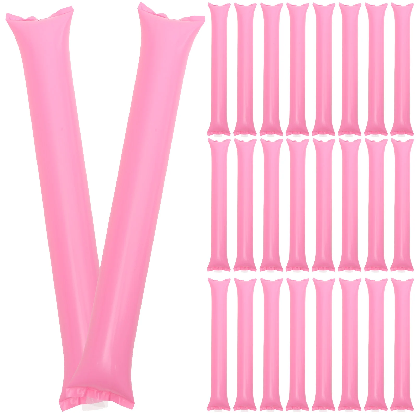 

40 Pcs Inflatable Stick Party Cheering Sticks Bell Noisemakers Pink Leaders
