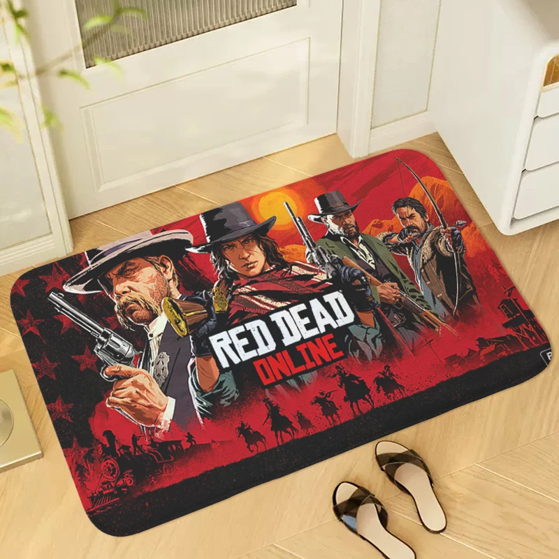 

Door Mat Non-slip Red D-Dead R-Redemption 2 Balcony Hallway Bedroom Rug Home Decor Items Kitchen Bath Room Floor Carpet