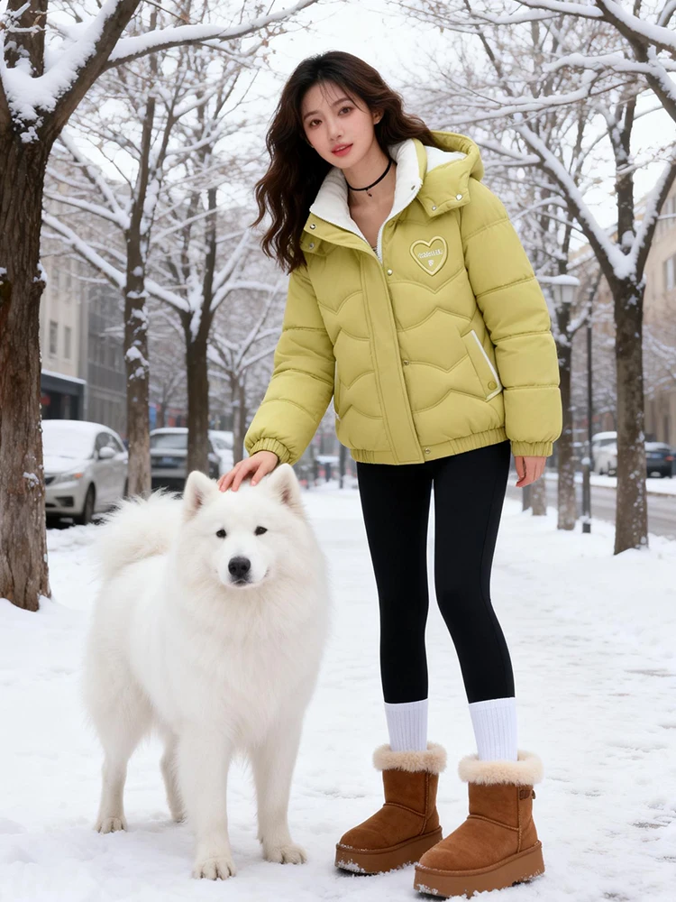 เสื้อโค้ทผู้หญิงมีฮู้ด บุผ้าฝ้ายออร์แกนิค  แฟชั่นสำหรับฤดูหนาว  ใส่ได้หลากหลาย  ป้องกันรังสียูวี