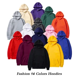 Fashion Fleece Pullover Hoodie Unisex Blank White Hoodies Men Wholesale Plain Hooded Sweatshirts For Men Sudaderas Para Hombre