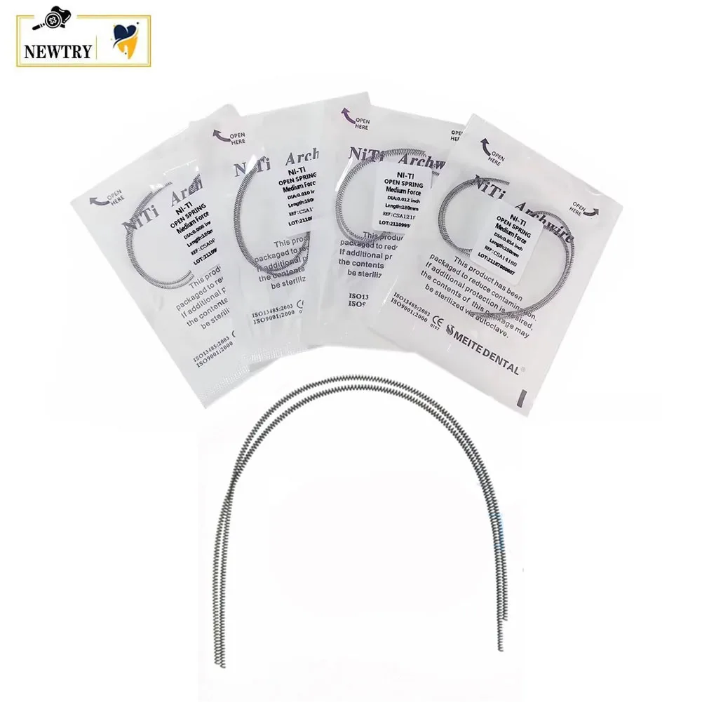 5 Packs Orthodontic NiTi Open Coil Spring 180mm Super Elastic NiTi Archwire Open Spring 008/010/012/014 Dental Bracket Materials