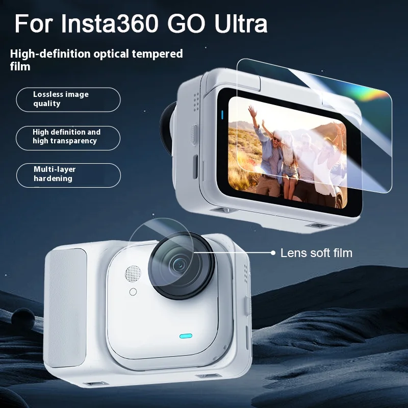 Für Insta360 GO Ultra 9H gehärtete Glasfolie, kratzfeste Tragetasche, Schutzhülle für Insta360 GO Ultra Kamerazubehör – Detail 1