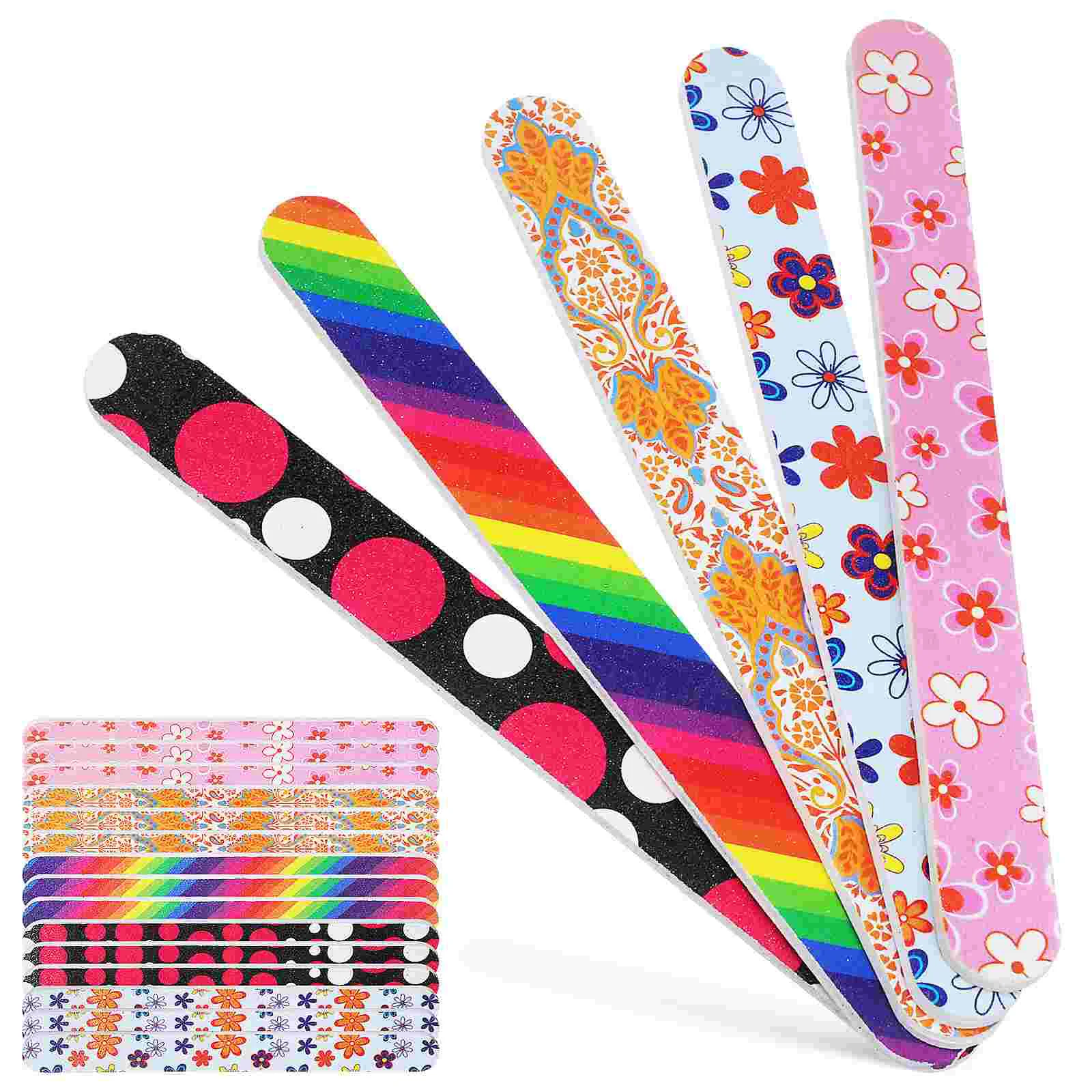 

20 Pcs Nail Buffers Manicure Colored File Trimming Files Women Portable Fingernail Tools Miss Travel