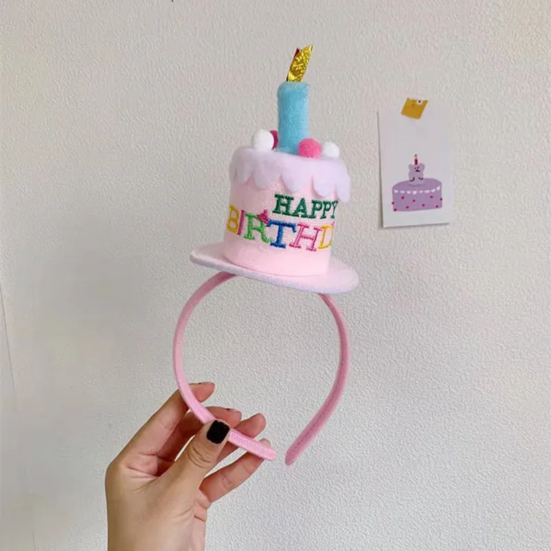 Diademas de encaje con flor de Rosa fresca pequeña para niños, juguetes creativos para fiesta de cumpleaños, vestido para niñas, tocados de vela de pastel