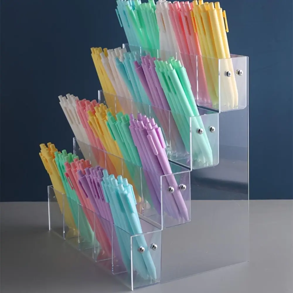 

2/3/4/5/6 Layer Mark Pen Holder Transparent Large Capacity Stationery Display Shelf Creative Ladder Type Brush Storage Rack