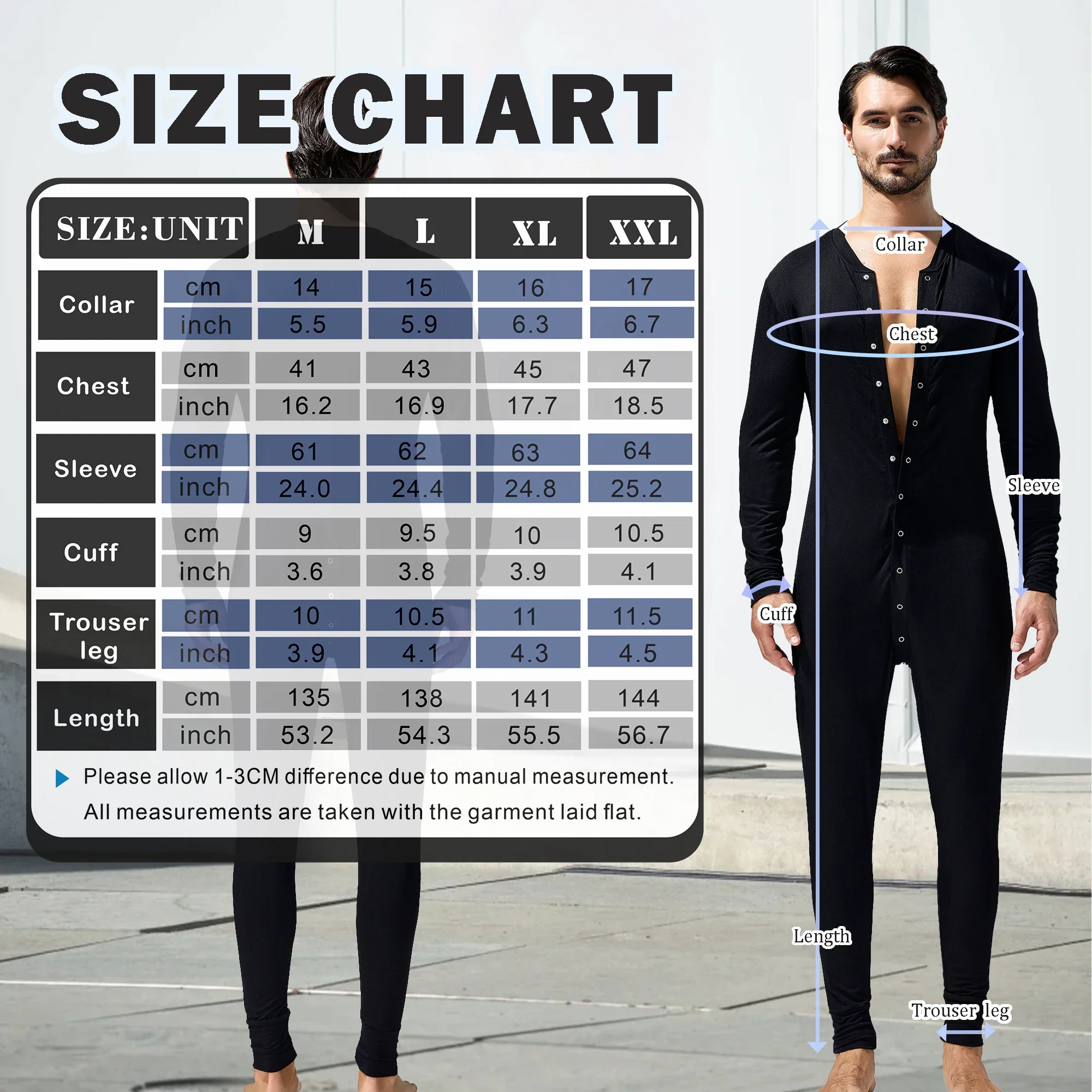 Men's Long Sleeve Jumpsuit Pajamas Casual Solid Color Button Open Hip Homewear Autumn Spring Romper Sleepwear Jumpsuits for Man