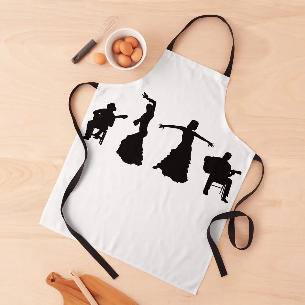 

FLAMENCO DANCER SPAIN TRADITIONAL SEVILLIAN DANCE GUITAR PLAYERS T-SHIRT STICKER Apron men For Kitchen Women Apron