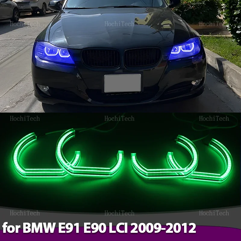 

Многоцветный динамический светодиодный кольцевой светильник с управлением через приложение «ангельские глазки» DRL для BMW 3 серии E90 E91 Facelift 2009-2012