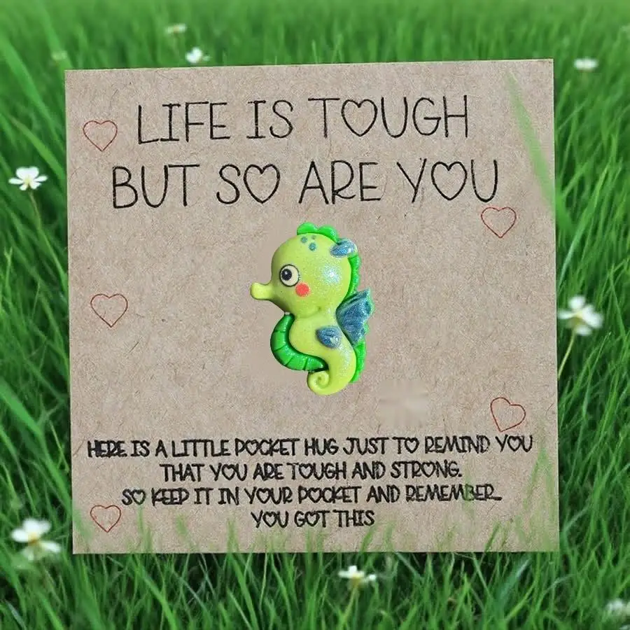 1-100pcs  Cute Mini Colorful Resin  Inspirational Animal Themed Appreciation Gifts Assorted Resin Figurines with Note Cards Love