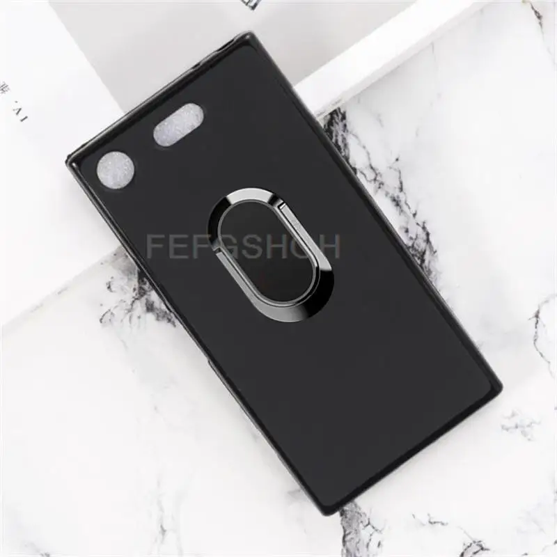 Funda de silicona suave para teléfono inteligente, carcasa con soporte de anillo trasero de 4,6 pulgadas para Sony Xperia XZ1 Compact G8441 XZ1 Mini G8441