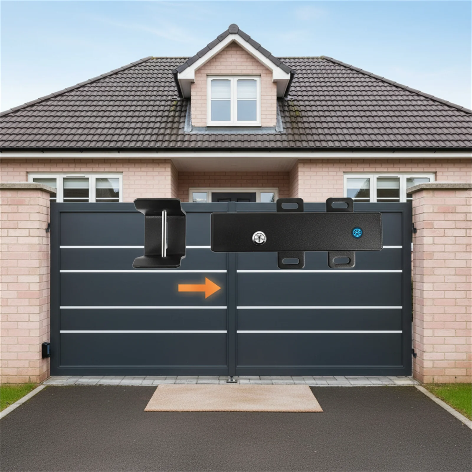 DC 24V Electric Gate Lock Automatic Security, Q235 Steel IP44 -20~60℃ Access Control/Key 5m Cord