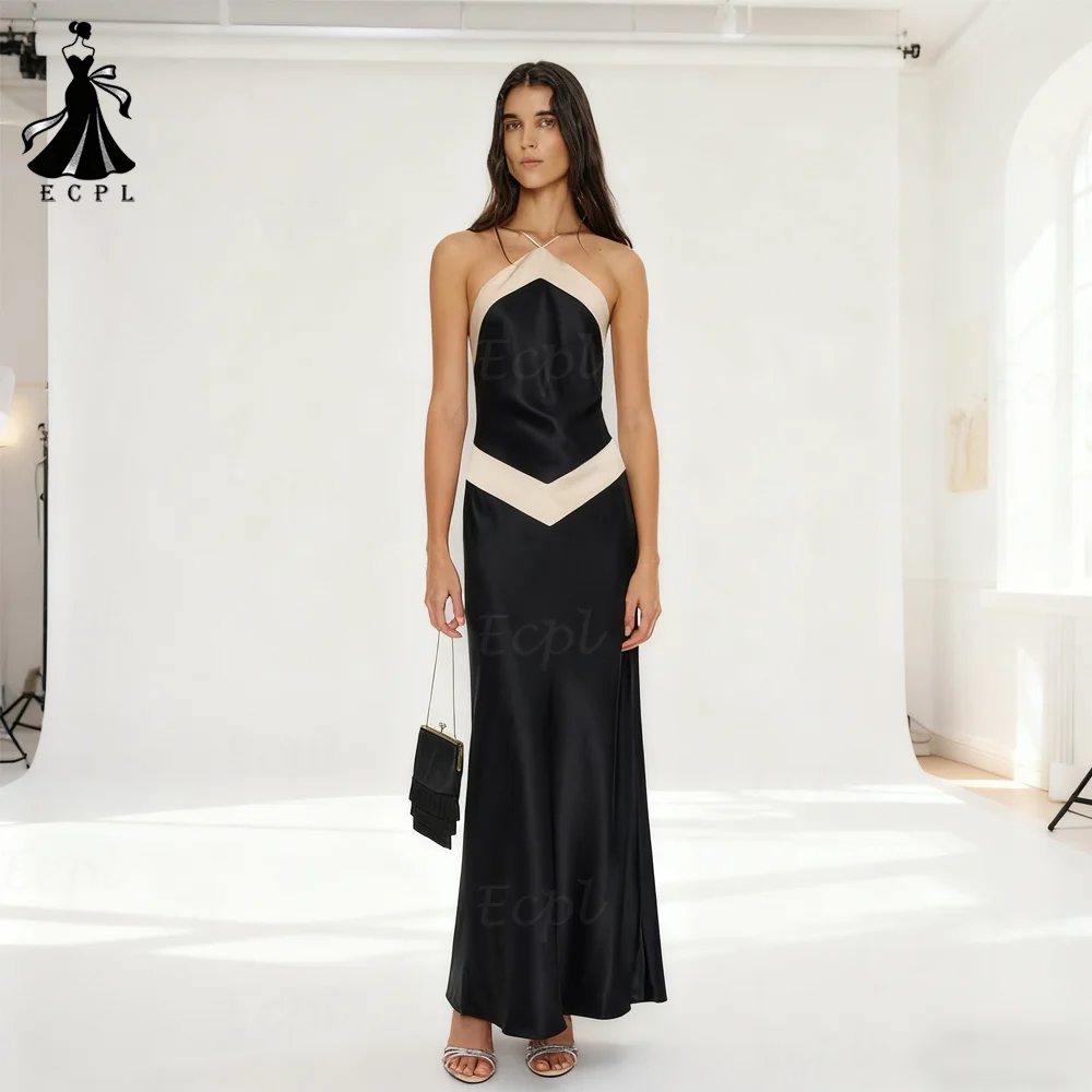 

Elegant Spaghetti Straps Mermaid Evening Gown Classic Sleeveless Backless Prom Party Dress Satin فساتين سهره نسائ