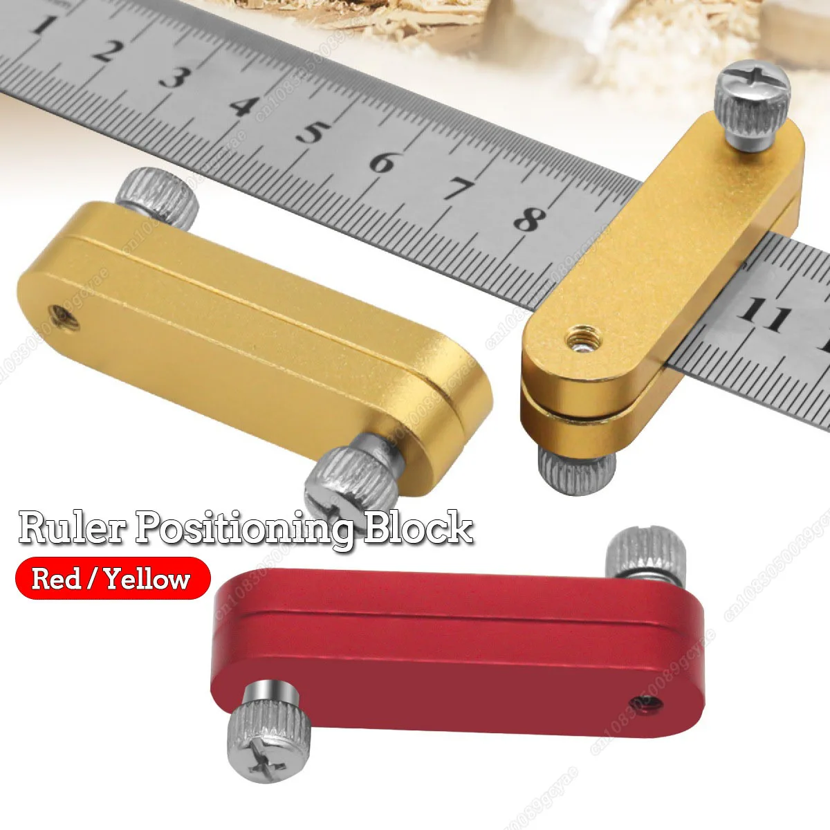 

Steel Ruler Positioning Block Angle Scriber Line Marking Gauge For Ruler Locator Woodworking Scriber Measuring Tools Red/Yellow