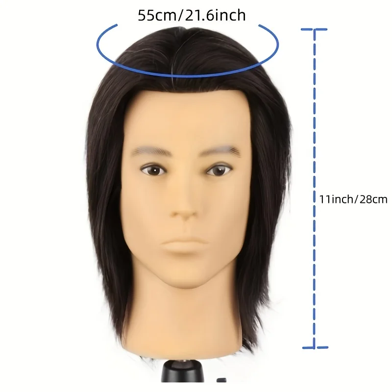 100% Human Hair Mannequin Head Men\'s 8\