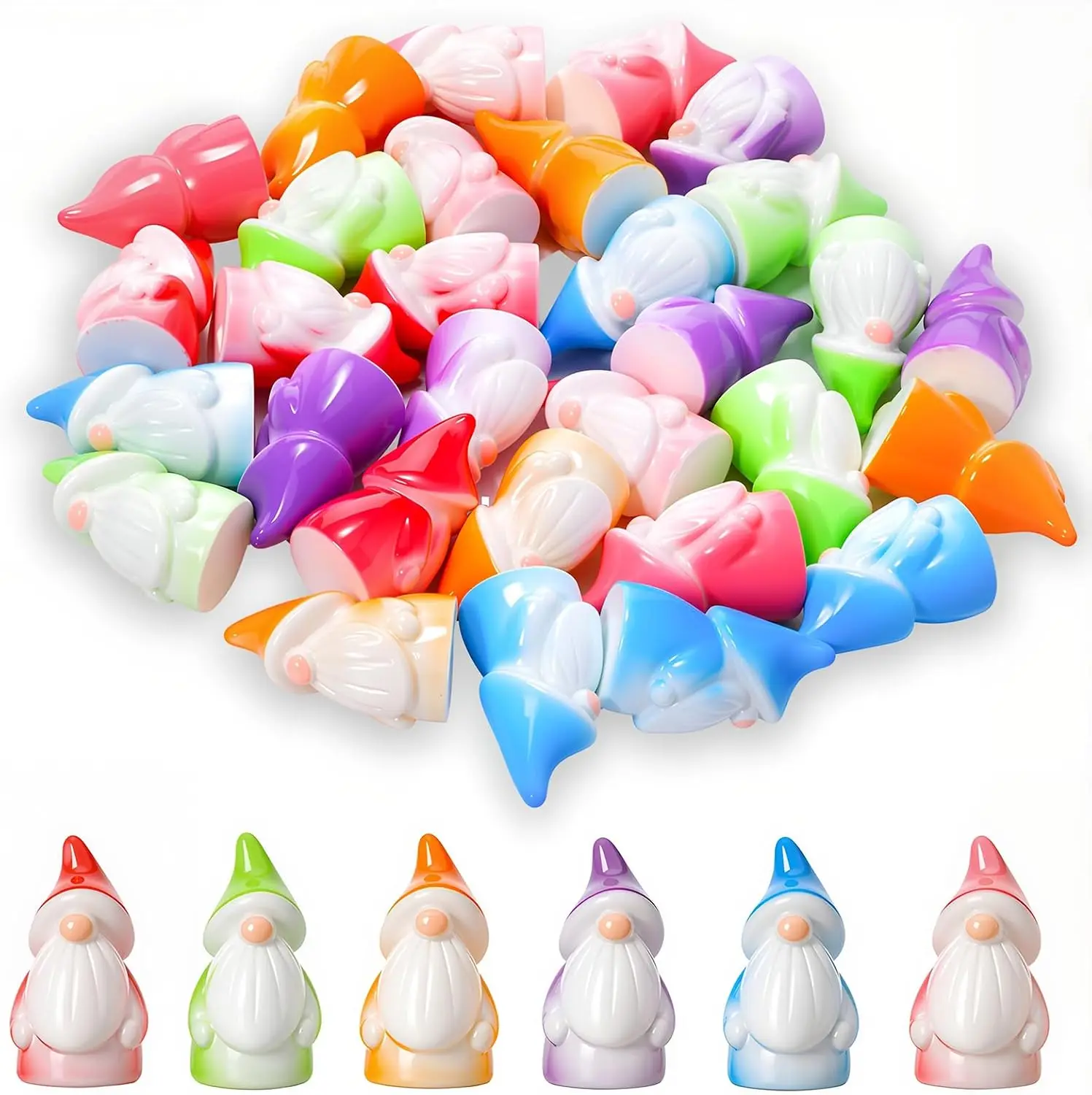 18Pcs Gradient Resin Gnomes 6 Styles Mini Garden Potted Decor for Fairy Gardens Plant Pots Table Displays  Party Favors