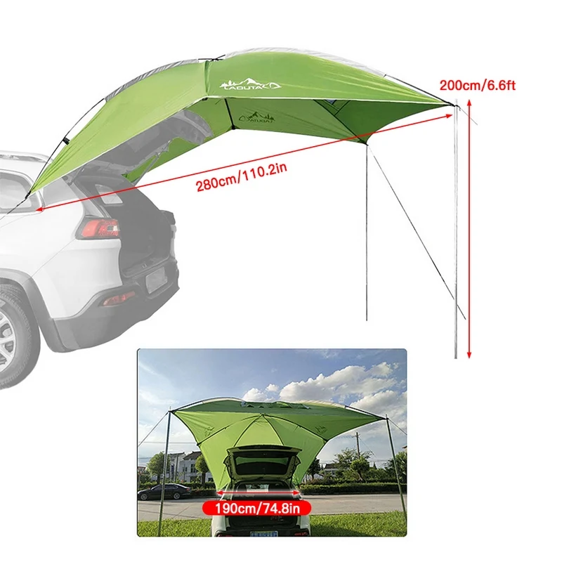 Tenda traseira de carro à prova d'água, abrigo de acampamento, barraca de carro ao ar livre, praia, sol, toldo, personalizado
