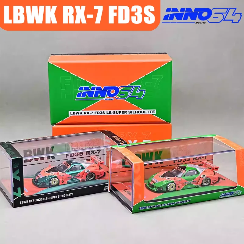 Inno 1/64 lbwk RX-7 fd3s malásia fada liga veículo de motor brinquedo fundição modelo de metal coleção presentes de natal do menino