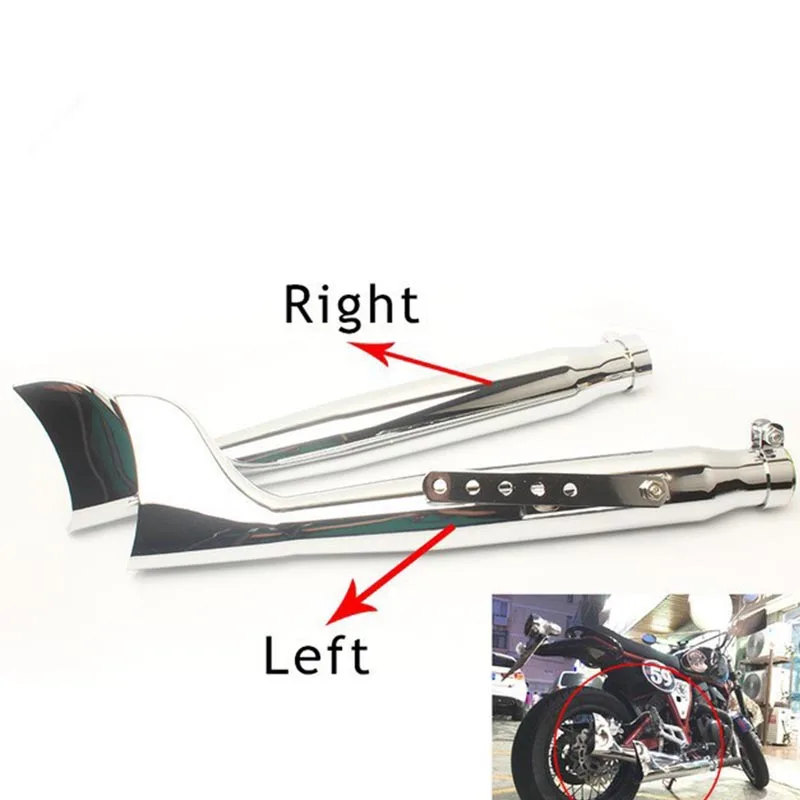 Motorcycle Retro Silver Fishtail Exhaust For Ural K750 M1 M72 Muffler 24HP 32HP Engine Part CaseR71 R12 Dnepr MT12 XL883 1200