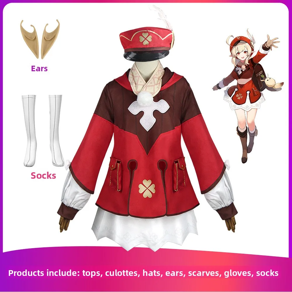 

Genshin Impact Klee Cosplay Costume The Night The Sun Escaped Dress Halloween Video Game Cos Outfit Polyester Complete Set Suit
