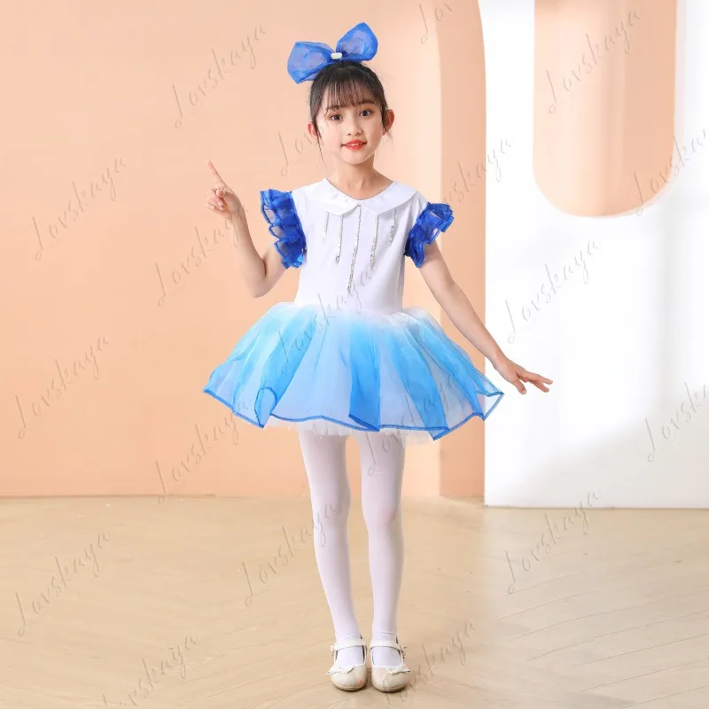 

Girls' Colorful Puffed Gauze Skirts for Children's Performance Dream Chasing Me Dance Choir Costumes High Waist A-Line Skirts