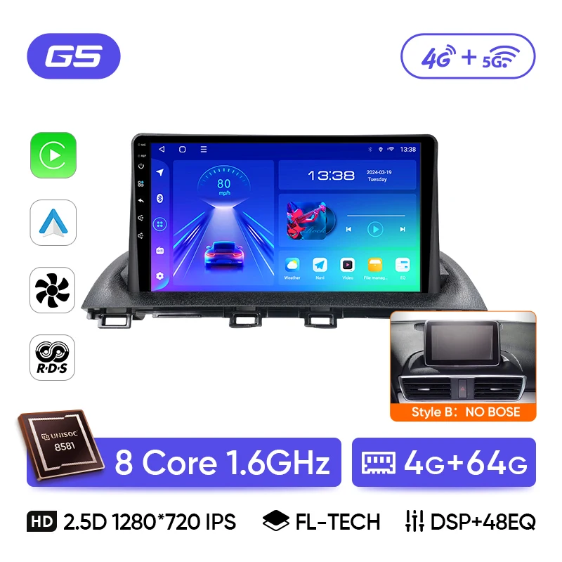 Ainavi Car Radio For Mazda 3 Axela 2013 2014 2015 2016 2017 Car Multimedia Player Wireless Carplay Android Auto HDMI 4G 2Din image 3