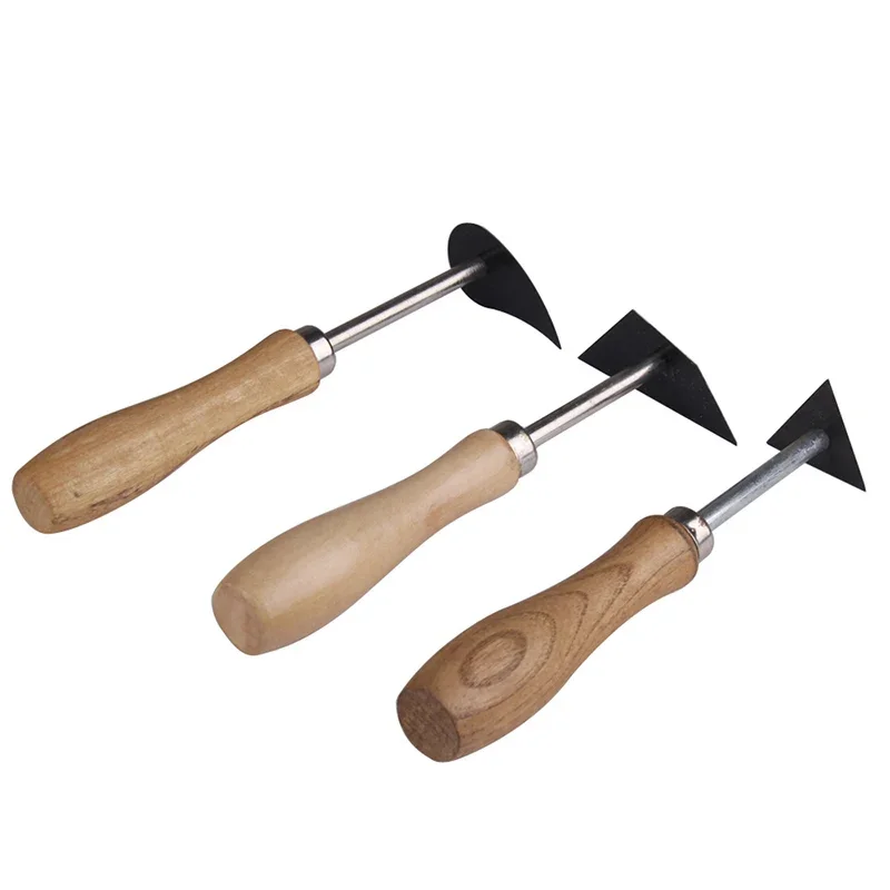 Herramientas de alfarería de acero de tungsteno, cuchillo para pelar arcilla con mango de madera, juego de herramientas para cerámica y cerámica, 3