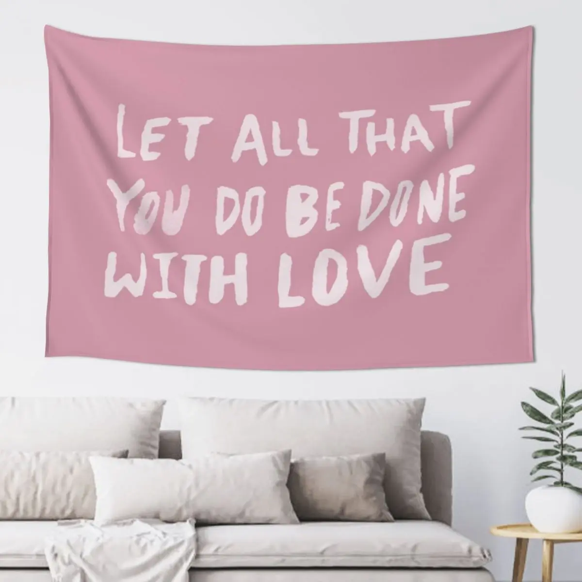 Let All Be Done With Love x Rose Tapestry Decoration For Rooms Decorative Paintings Tapestry