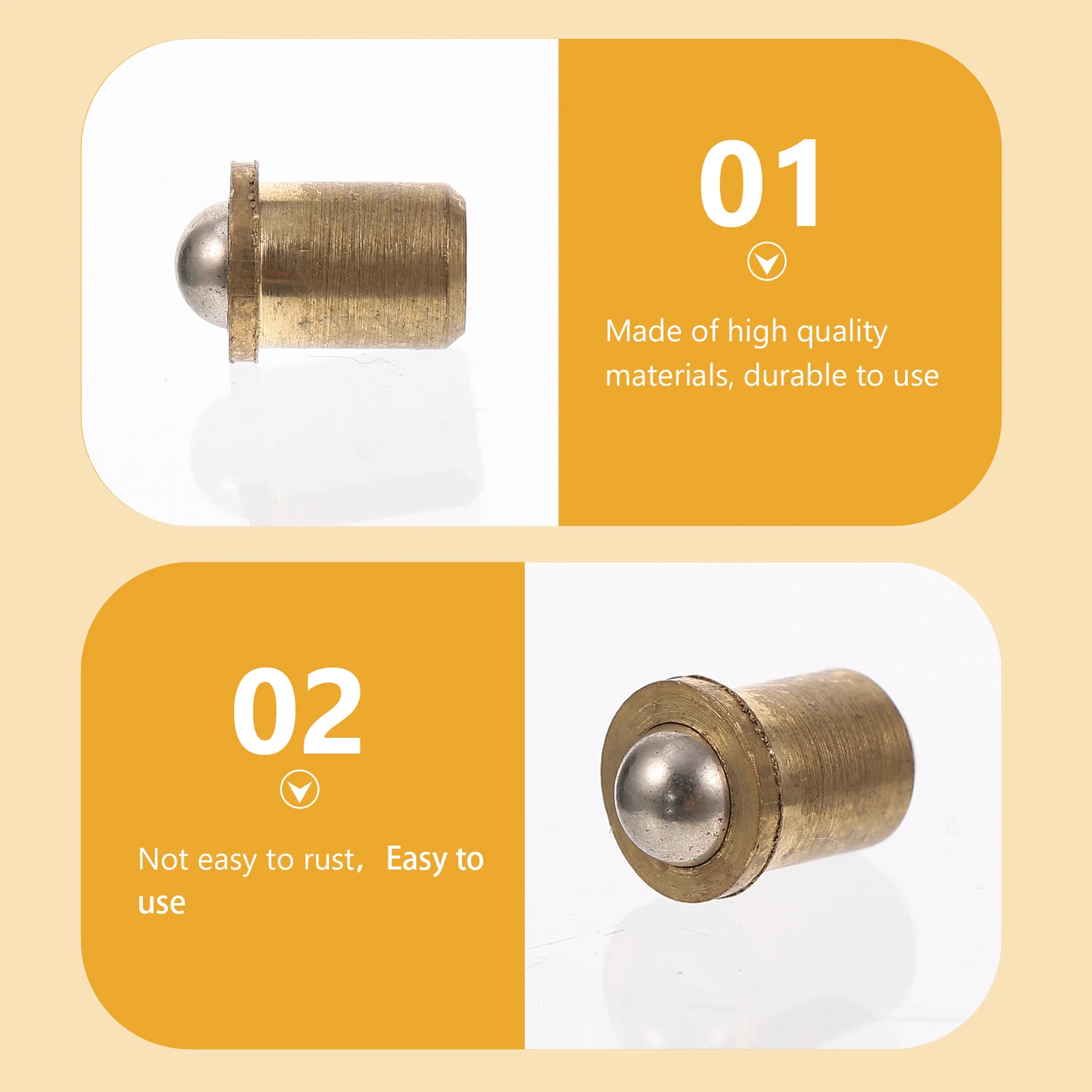 10 قطعة الكرة النحاسية الصيد مزلاج الأثاث الربيع الكرة قفل الباب الصيد السلس فتح خزانة الأجهزة الأثاث الربيع مزلاج #2