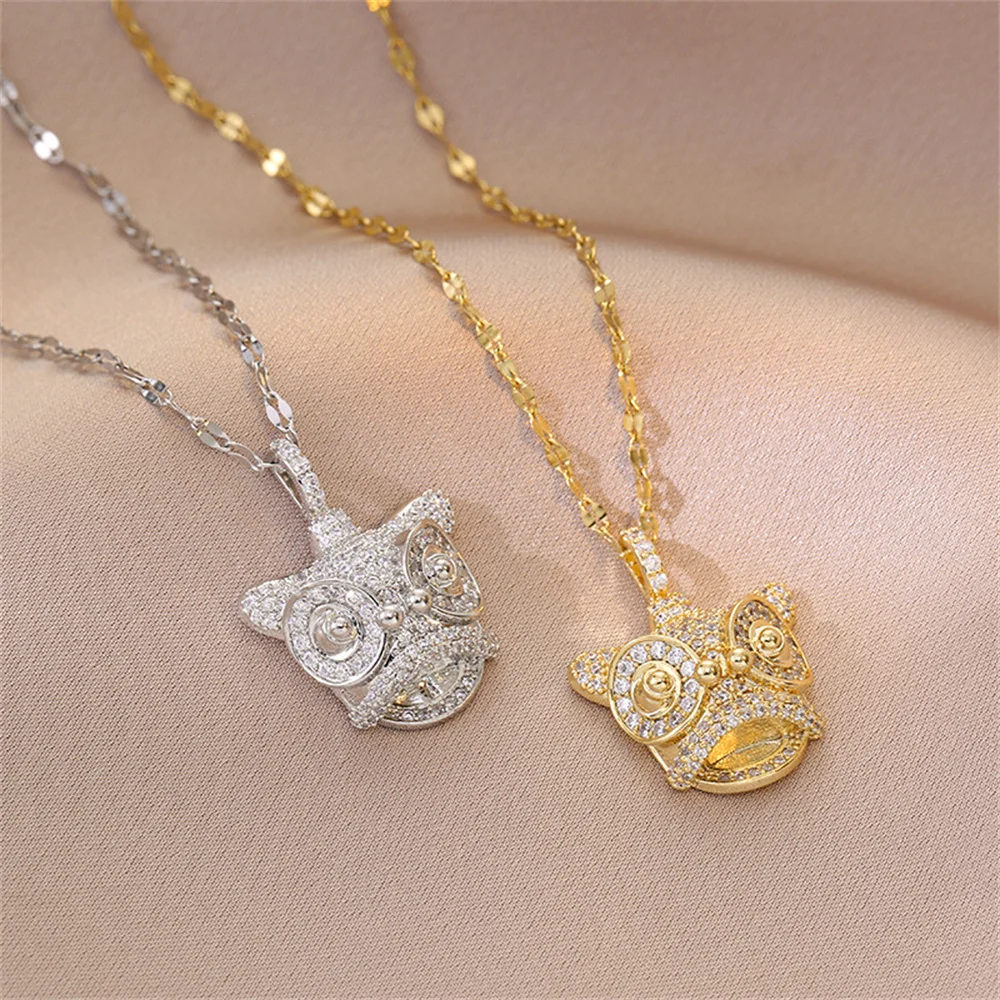 

Женское ожерелье в стиле хип-хоп из нержавеющей стали, лев, циркон, животное, уникальный новый дизайн, кулон