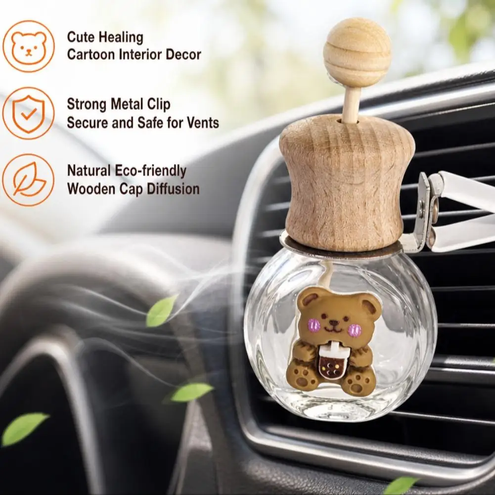 Car Mounted Perfume Bottle, Cartoon Type Air Outlet Iron Clip, Fragrance Bottle, Fragrance Bottle Pendant