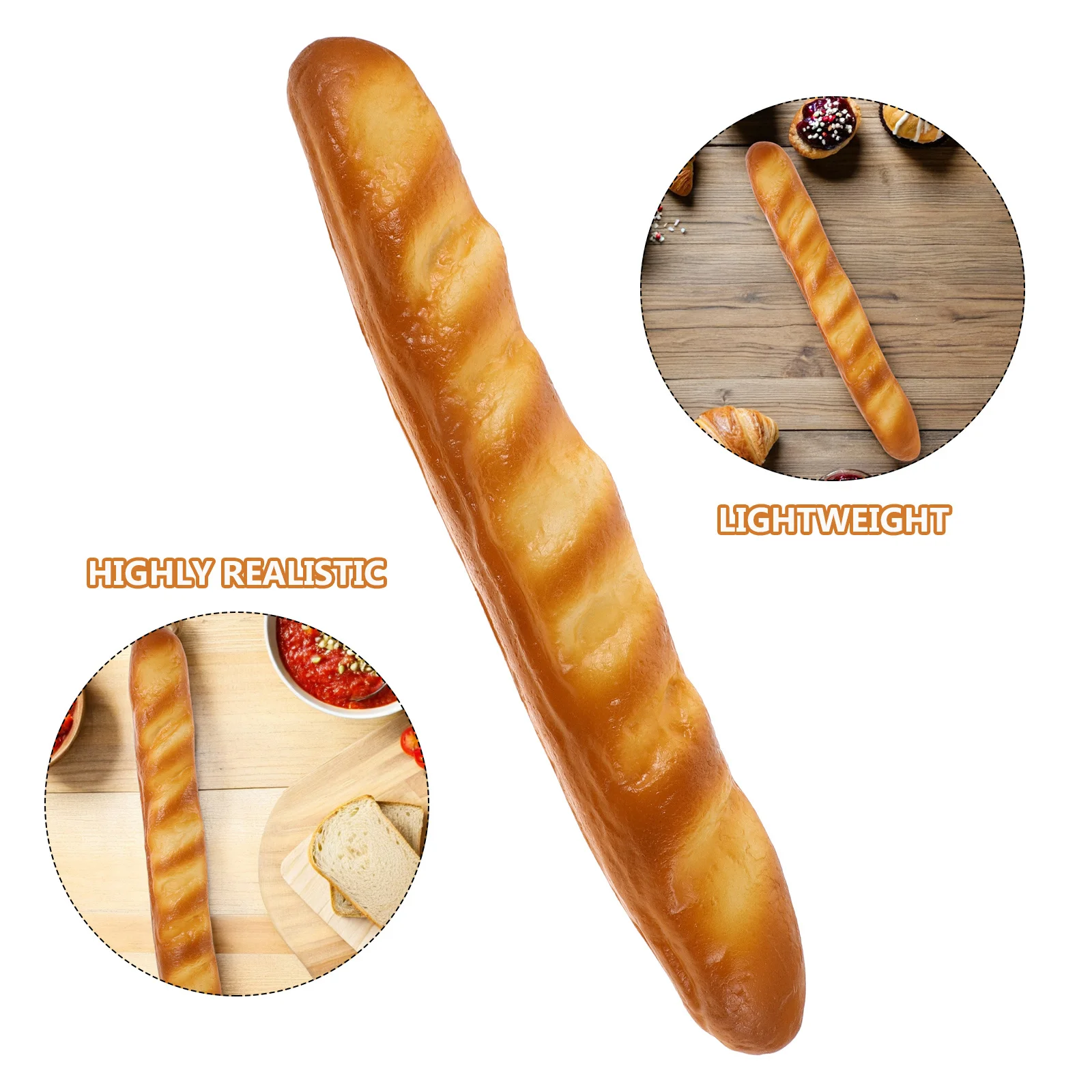 Pane baguette artificiale realistico per esposizione da forno Pane finto francese Prop Decorazioni da cucina Simulazione Configurazione alimentare Scena di gioco