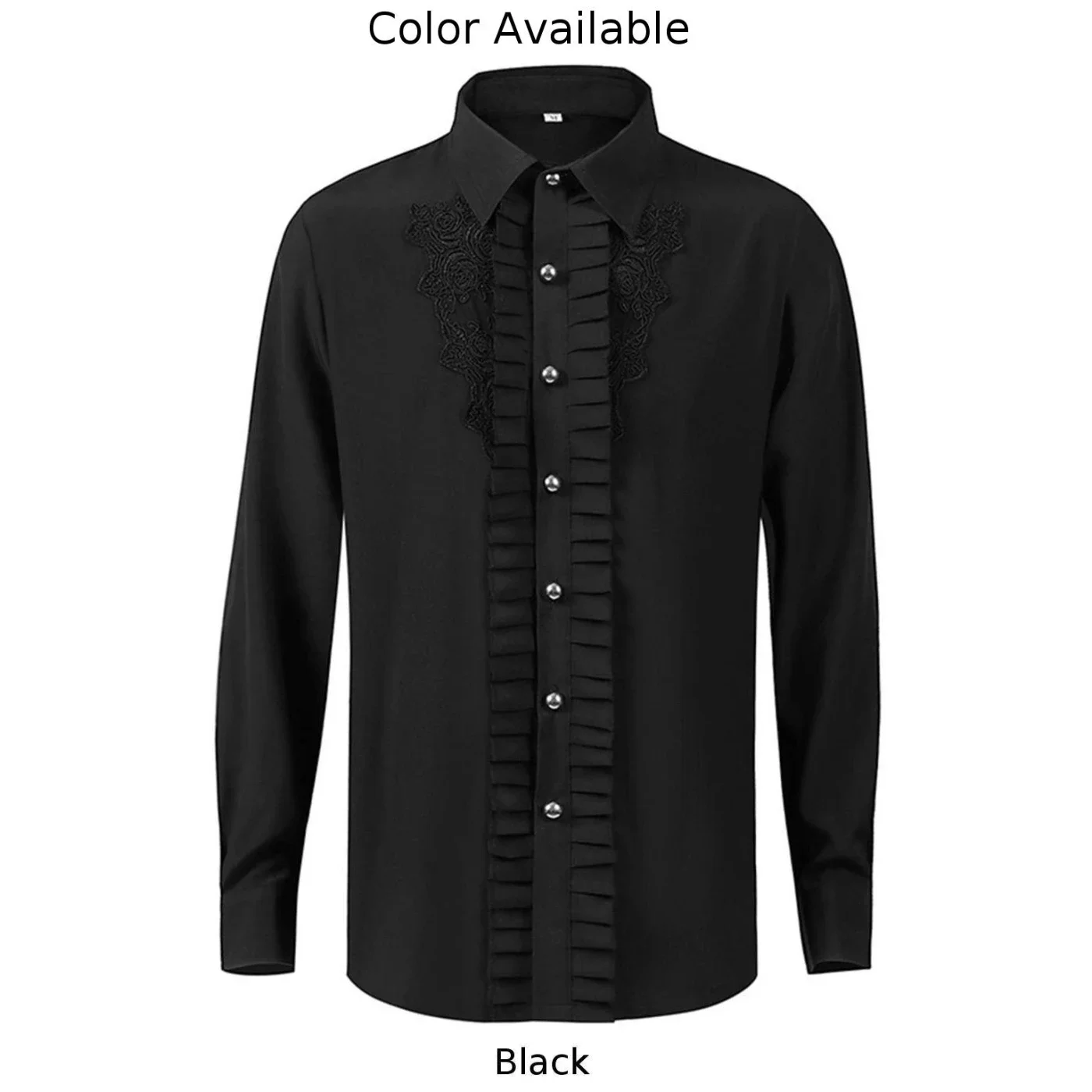 New Women's Retro Ruffles Shirts Renaissance Victorian Steampunk Shirt Solid Color Lapel Gothic Pleat Ladies Blouses Tops